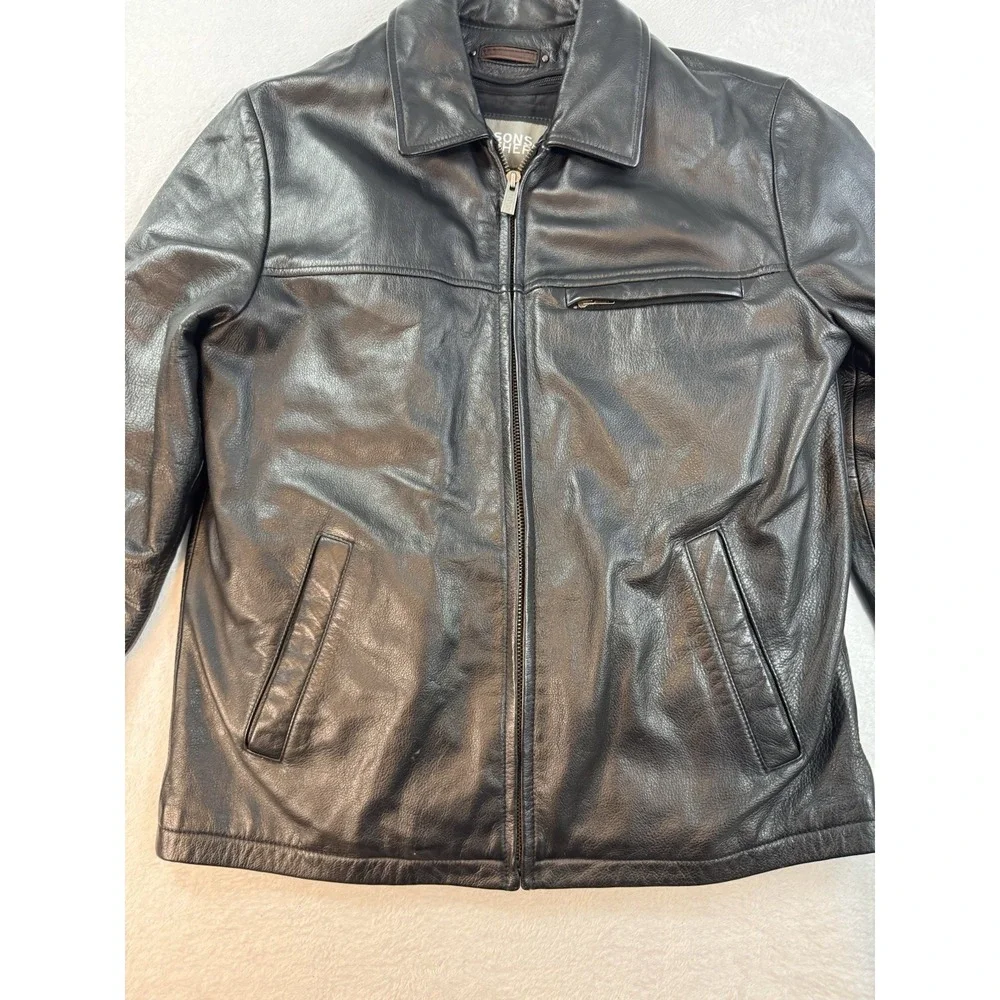 Wilsons Leather Black Insulated Thinsulate Men's Mid-Length Zip Jacket Size M